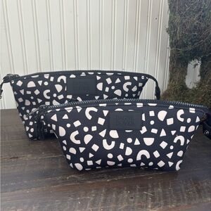 Dagne Dover Black & White Geometric Print Cosmetic Pouches (Set of 2)